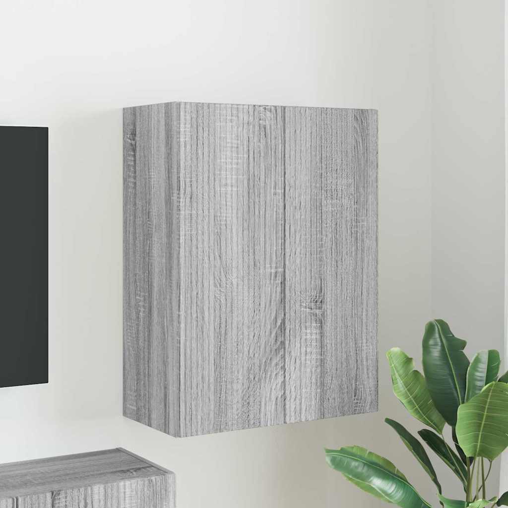 Mobile TV da parete Grigio Sonoma 59,5 x 31 x 80 cm