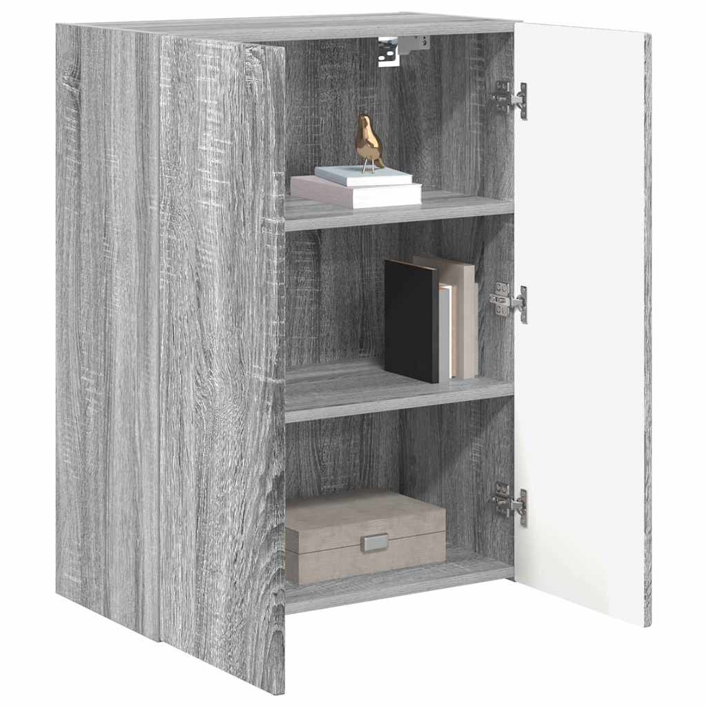 Mobile TV da parete Grigio Sonoma 59,5 x 31 x 80 cm