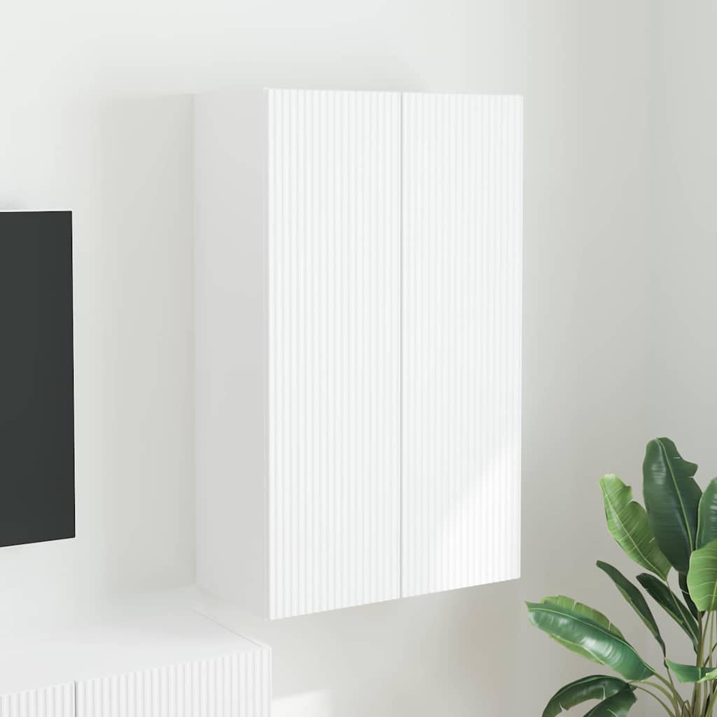 Mobile TV da parete Bianco 59,5 x 31 x 100 cm Legno multistrato