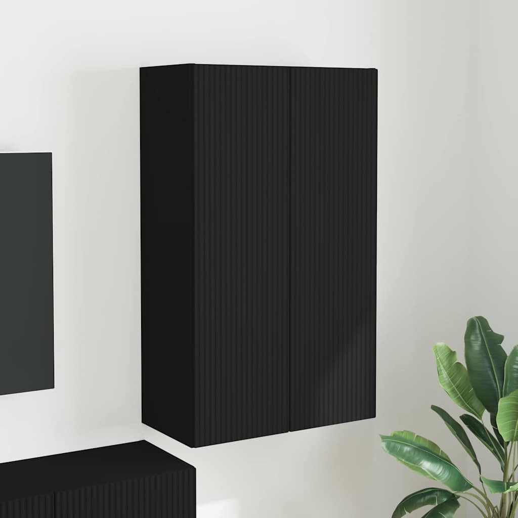 Mobile TV da parete Nero 59,5 x 31 x 100 cm Legno multistrato