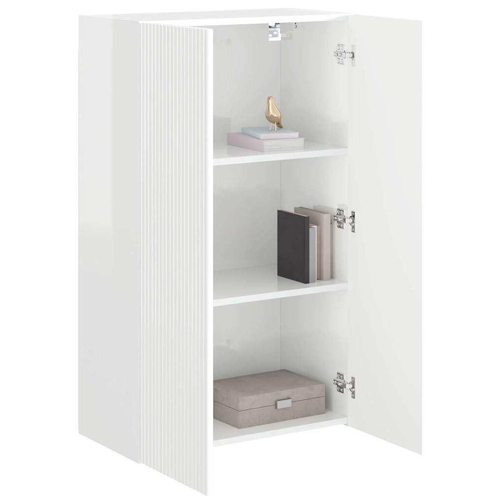 Mobile TV da parete Bianco Lucido 59,5 x 31 x 100 cm