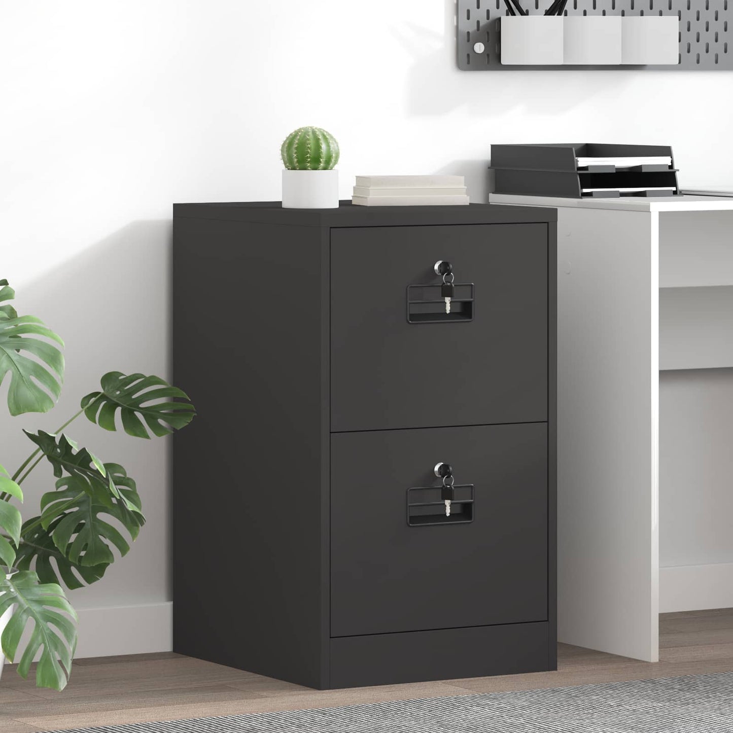 Armadio per File con cassetto Nero 44 x 50 x 106.5 cm