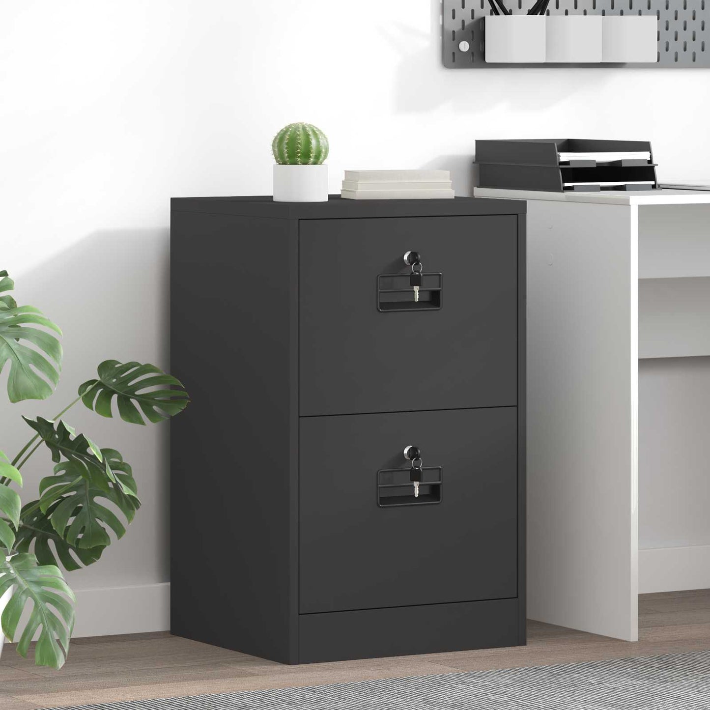 Armadio per File con cassetto Nero 44 x 50 x 106.5 cm