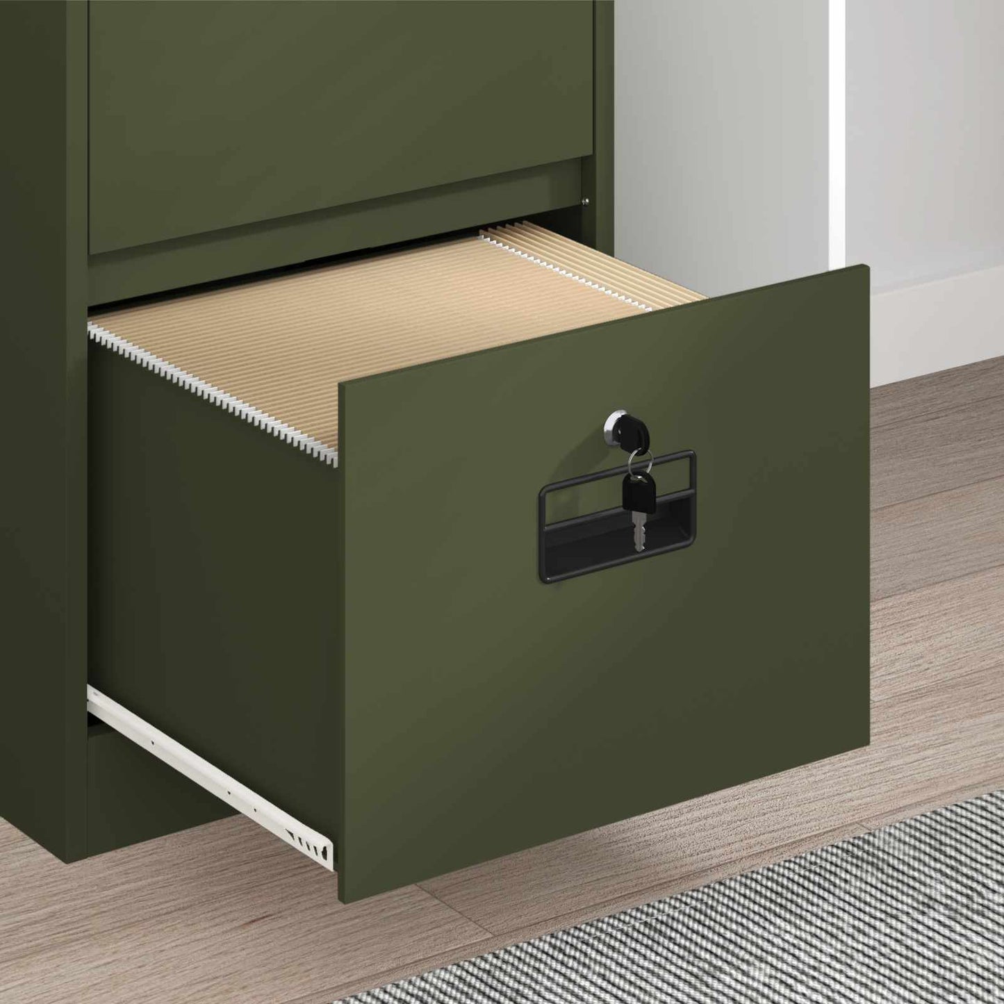 Armadio per File con cassetto Verde oliva 45,5 x 42 x 74,5 cm