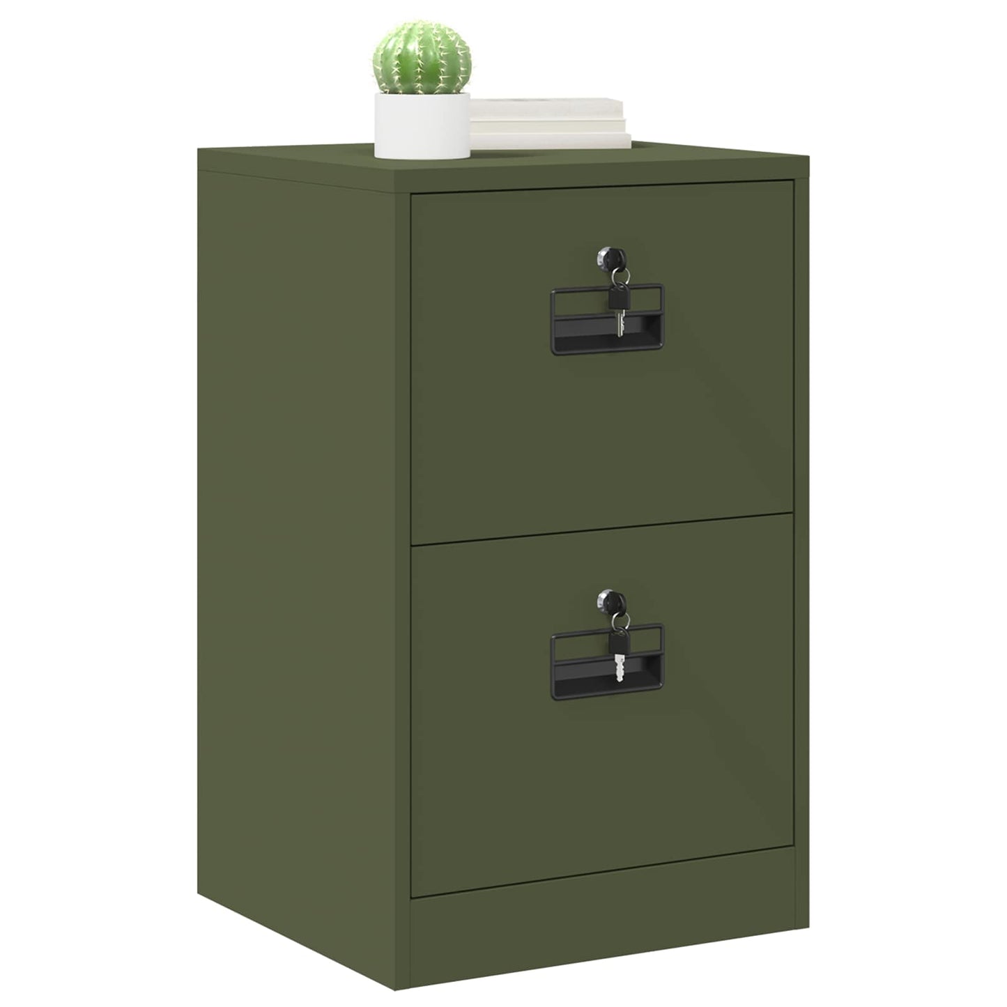 Armadio per File con cassetto Verde oliva 45,5 x 42 x 74,5 cm