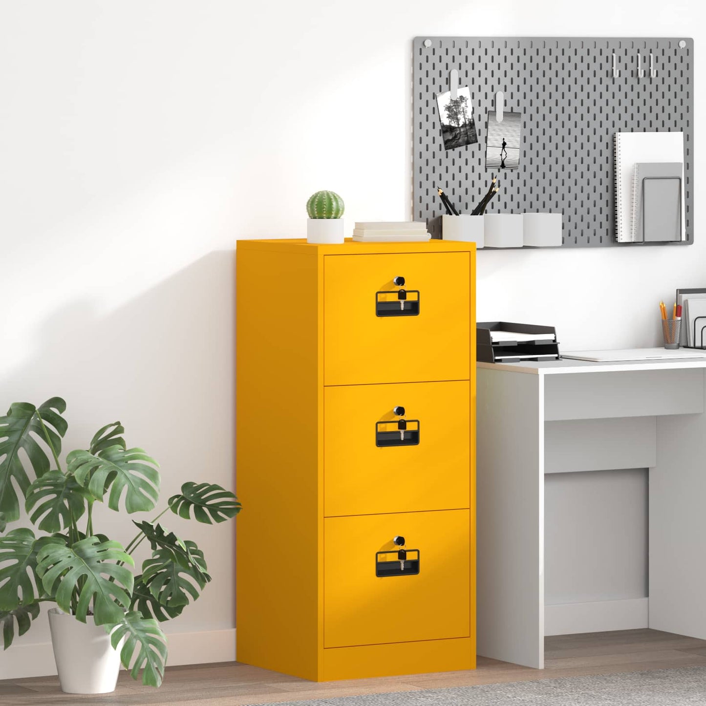 Armadio per File con cassetto Giallo senape 44 x 50 x 106.5 cm