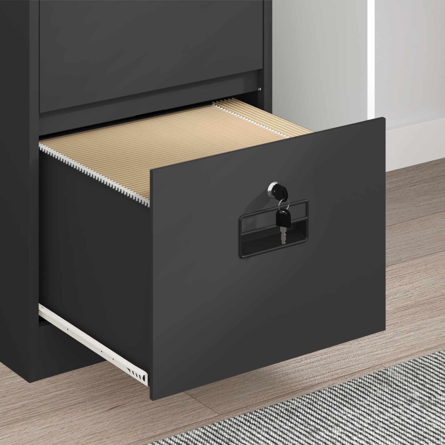 Armadio per File con cassetto Nero 44 x 50 x 106.5 cm