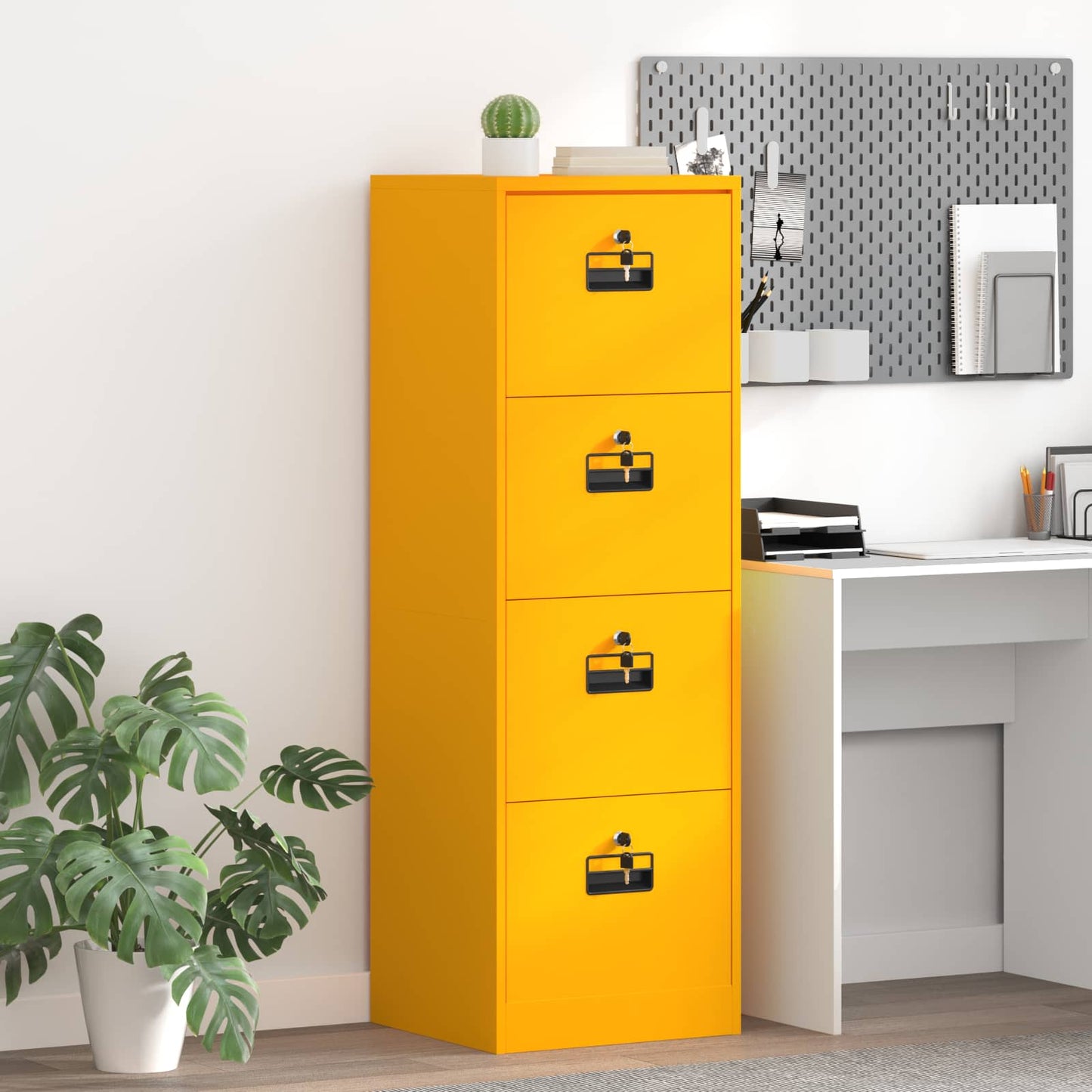Armadio per File con cassetto Giallo senape 44 x 50 x 106.5 cm