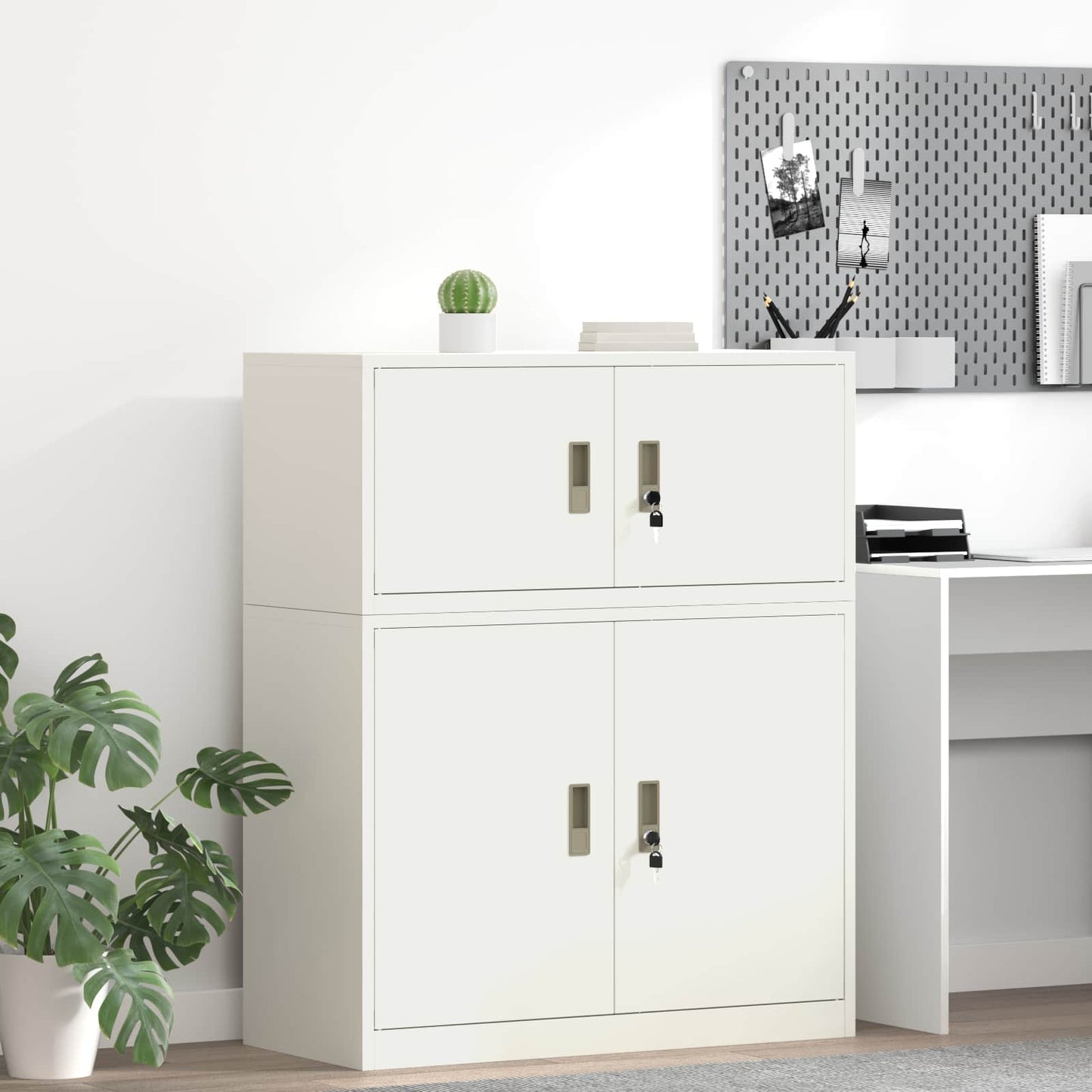 Armadio Bianco 90 x 40 x 40 cm Acciaio