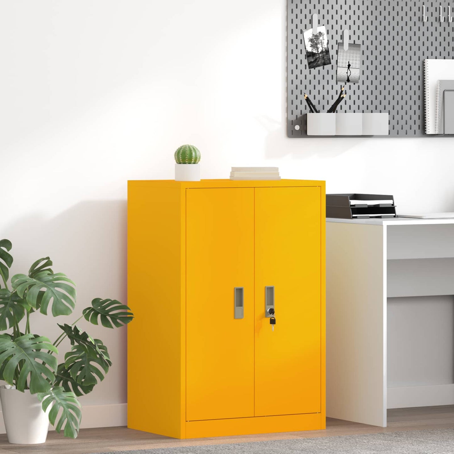 Armadio Giallo senape 60 x 40 x 90 cm Acciaio