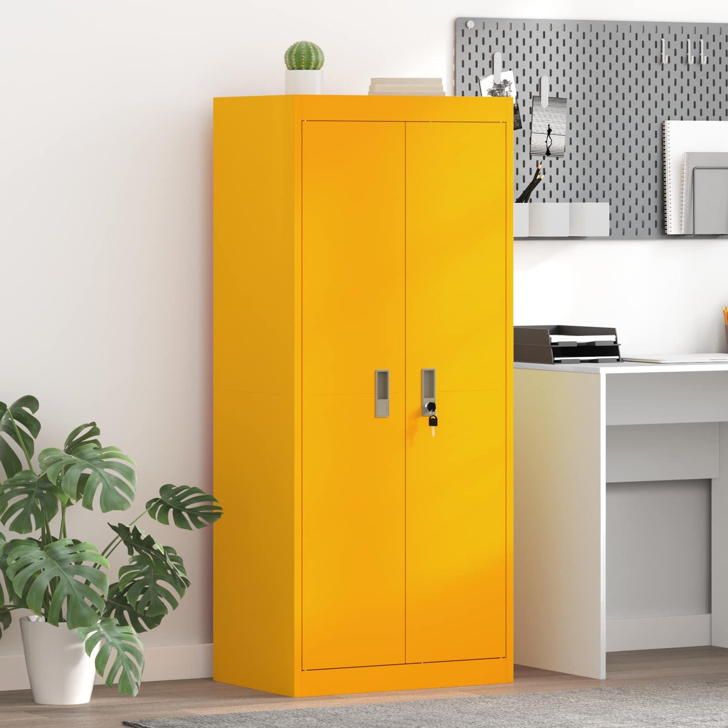 Armadio Giallo senape 60 x 40 x 140 cm Acciaio