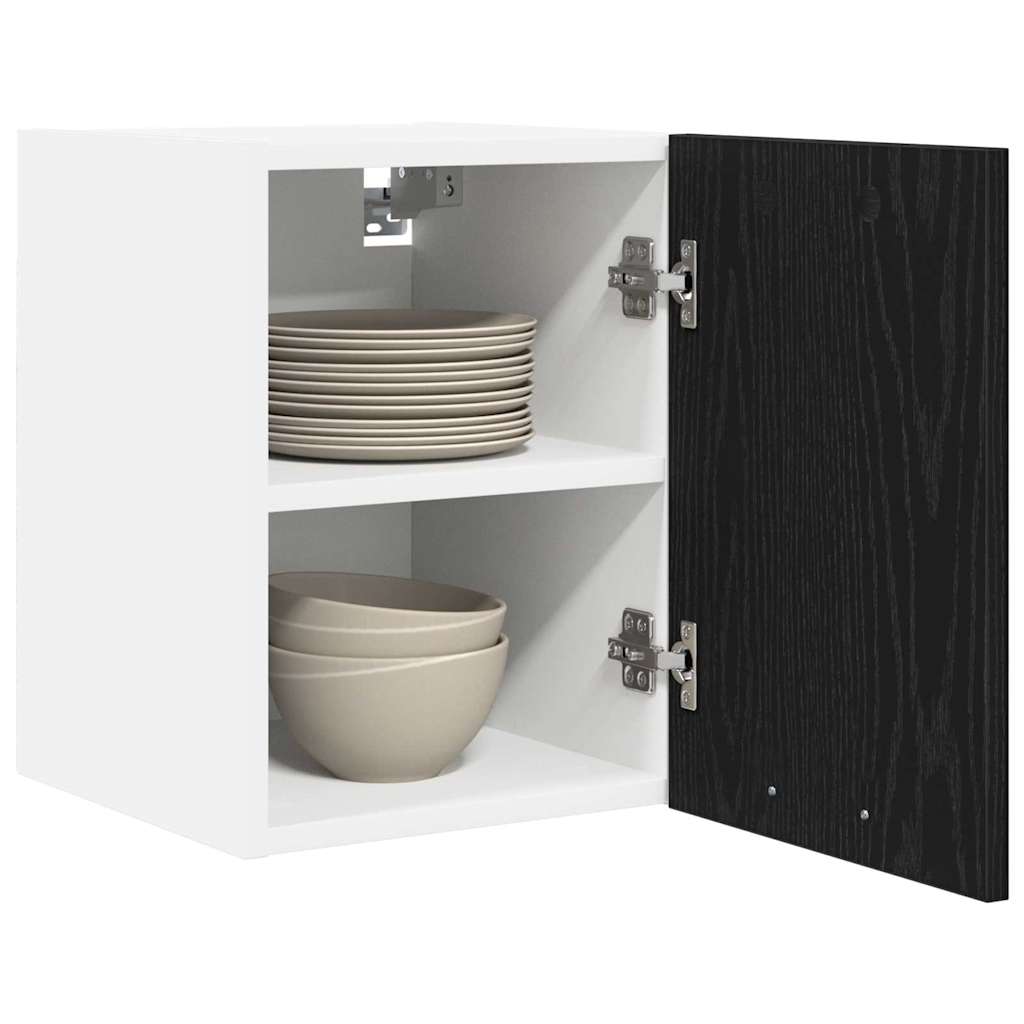 Armadio pensile con porta Rovere Nero e Bianco 30 x 31 x 40 cm