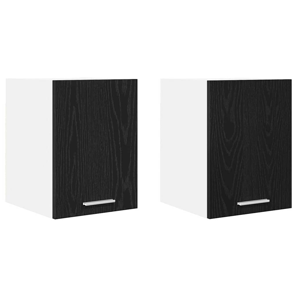 Armadio pensile 2 pcs Rovere Nero e Bianco 30 x 31 x 40 cm