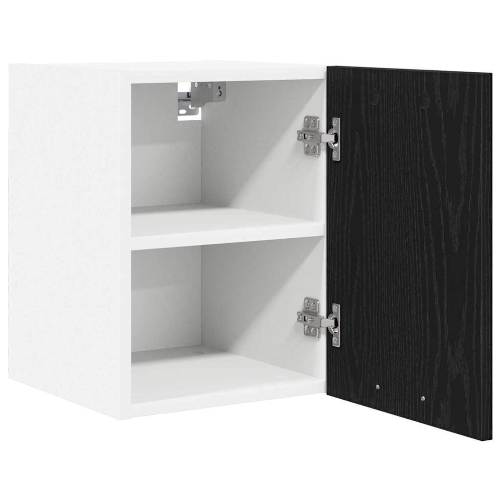 Armadio pensile 2 pcs Rovere Nero e Bianco 30 x 31 x 40 cm