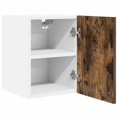 Armadio pensile con porta 2 pcs Rovere Affumicato e Bianco