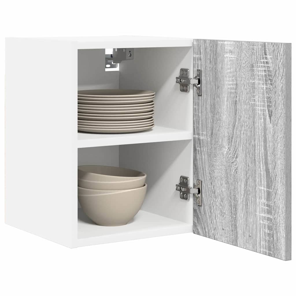 Armadio pensile 2 pcs Grigio Sonoma e Bianco 30 x 31 x 40 cm
