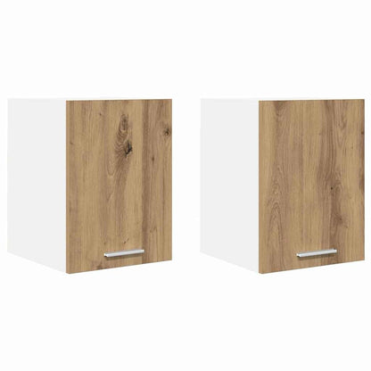 Armadio pensile 2 pcs Rovere Artigiano e Bianco 30 x 31 x 40 cm