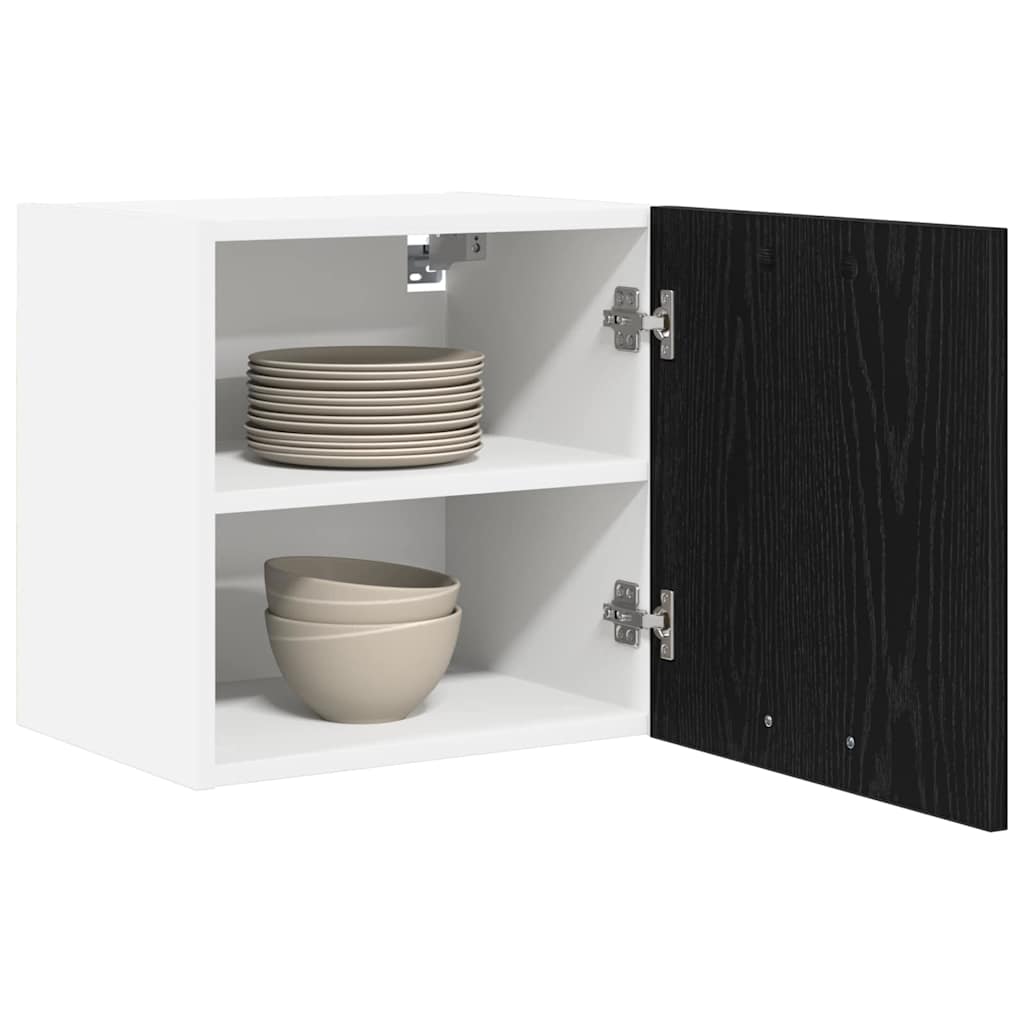 Armadio pensile 2 pcs Rovere Nero e Bianco 40 x 31 x 40 cm