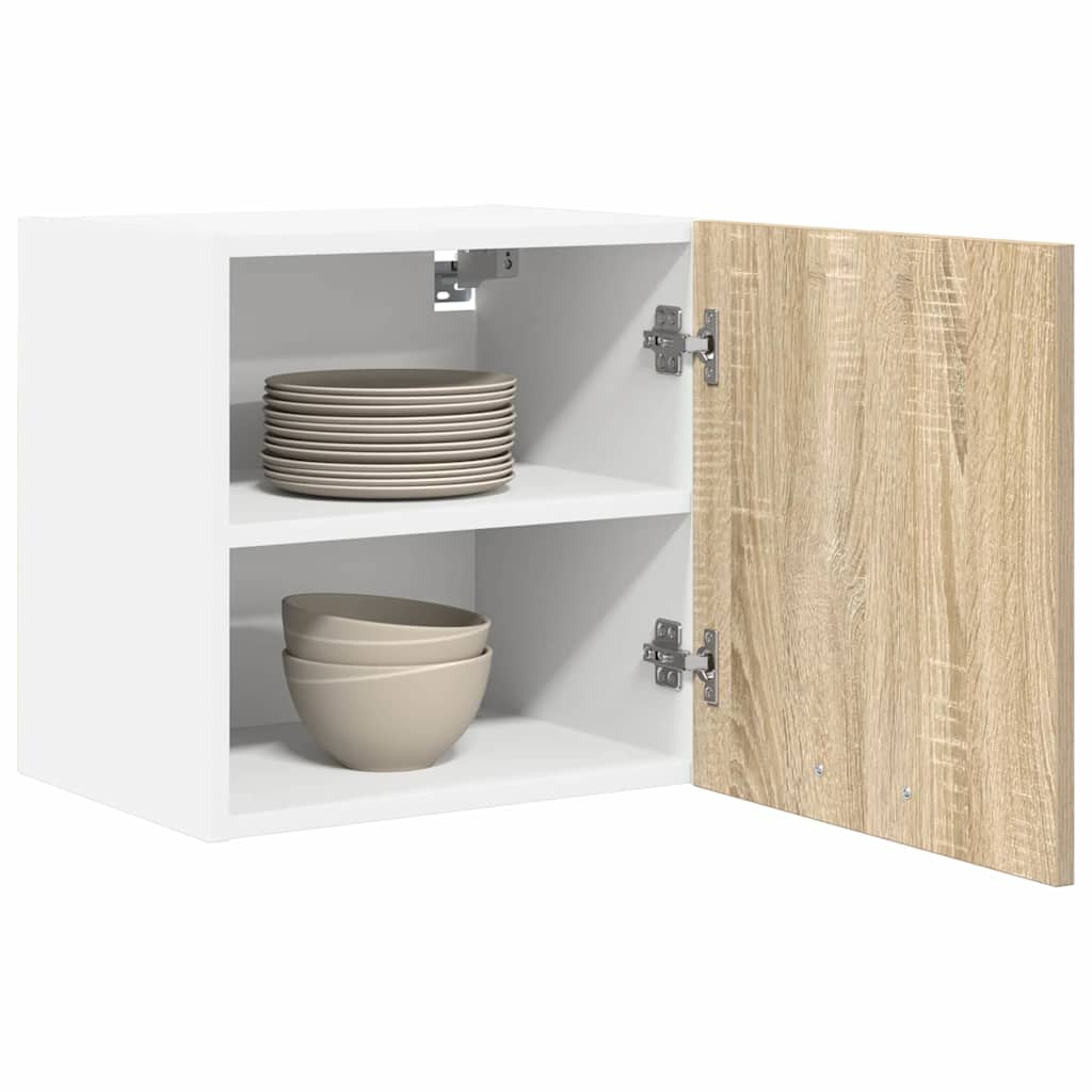 Armadio pensile con porta Riga 2 pcs Quercia Sonoma e Bianca