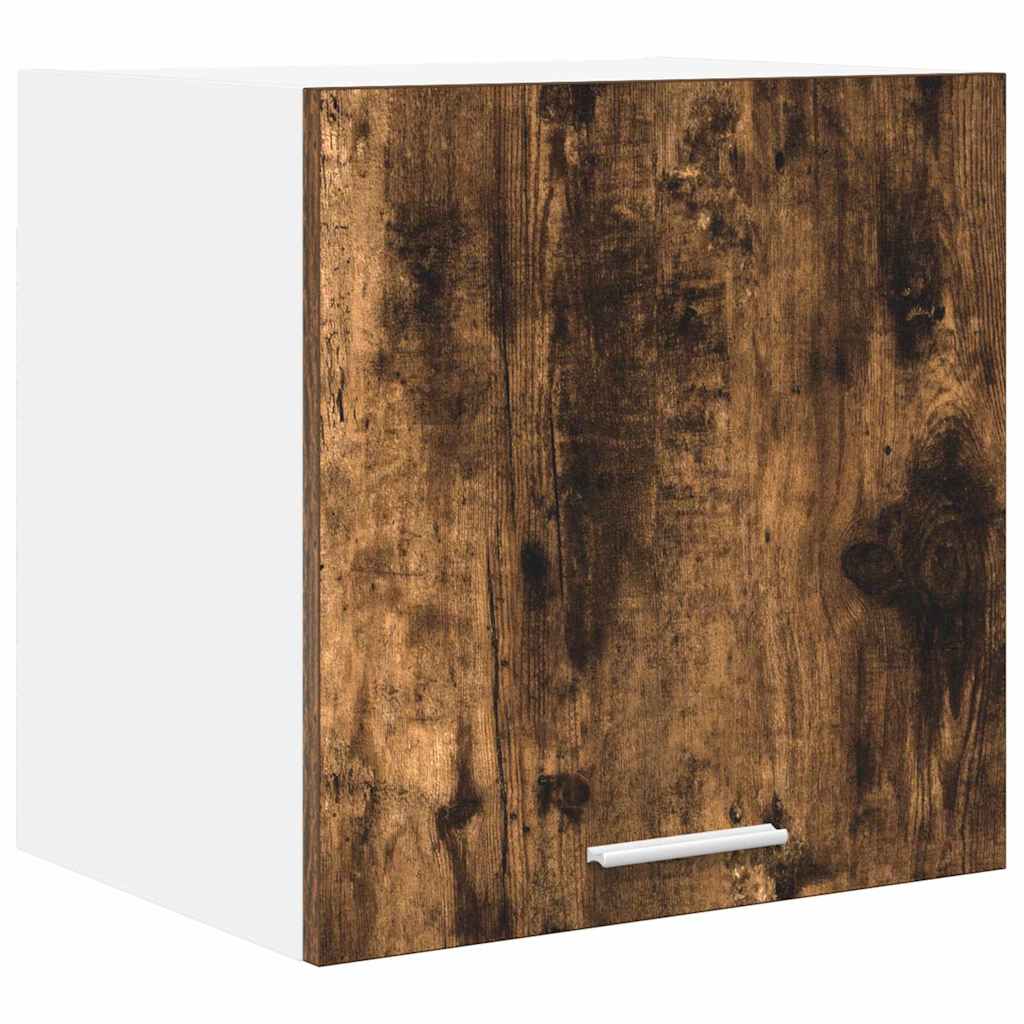 Armadio pensile con porta 2 pcs Rovere Affumicato e Bianco