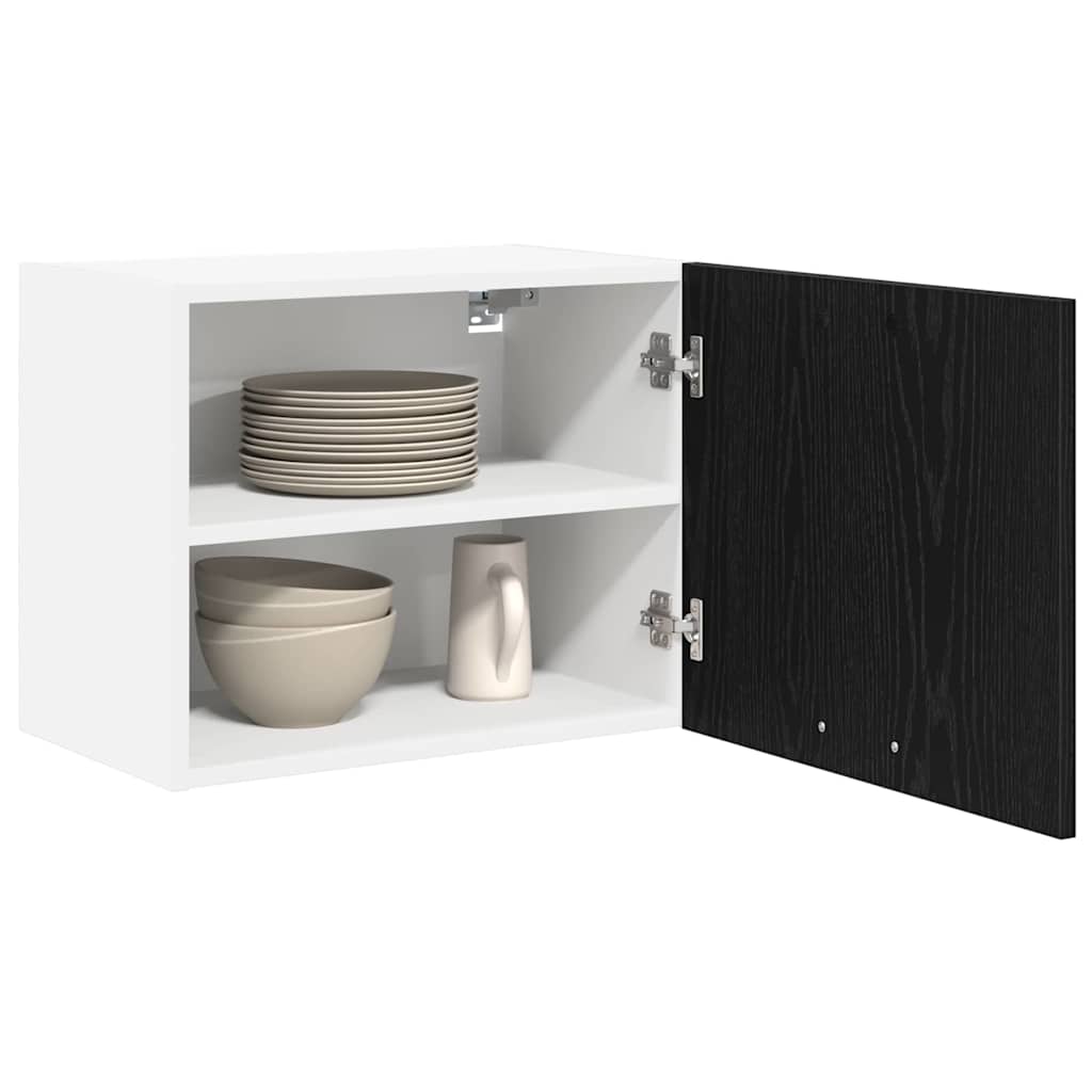Armadio pensile 2 pcs Rovere Nero e Bianco 50 x 31 x 40 cm