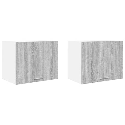 Armadio pensile 2 pcs Grigio Sonoma e Bianco 50 x 31 x 40 cm