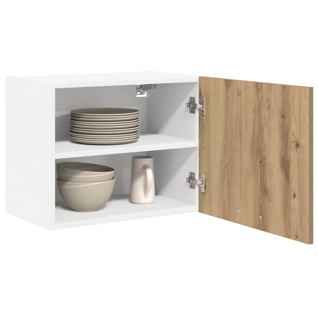 Armadio pensile 2 pcs Rovere Artigiano e Bianco 50 x 31 x 40 cm