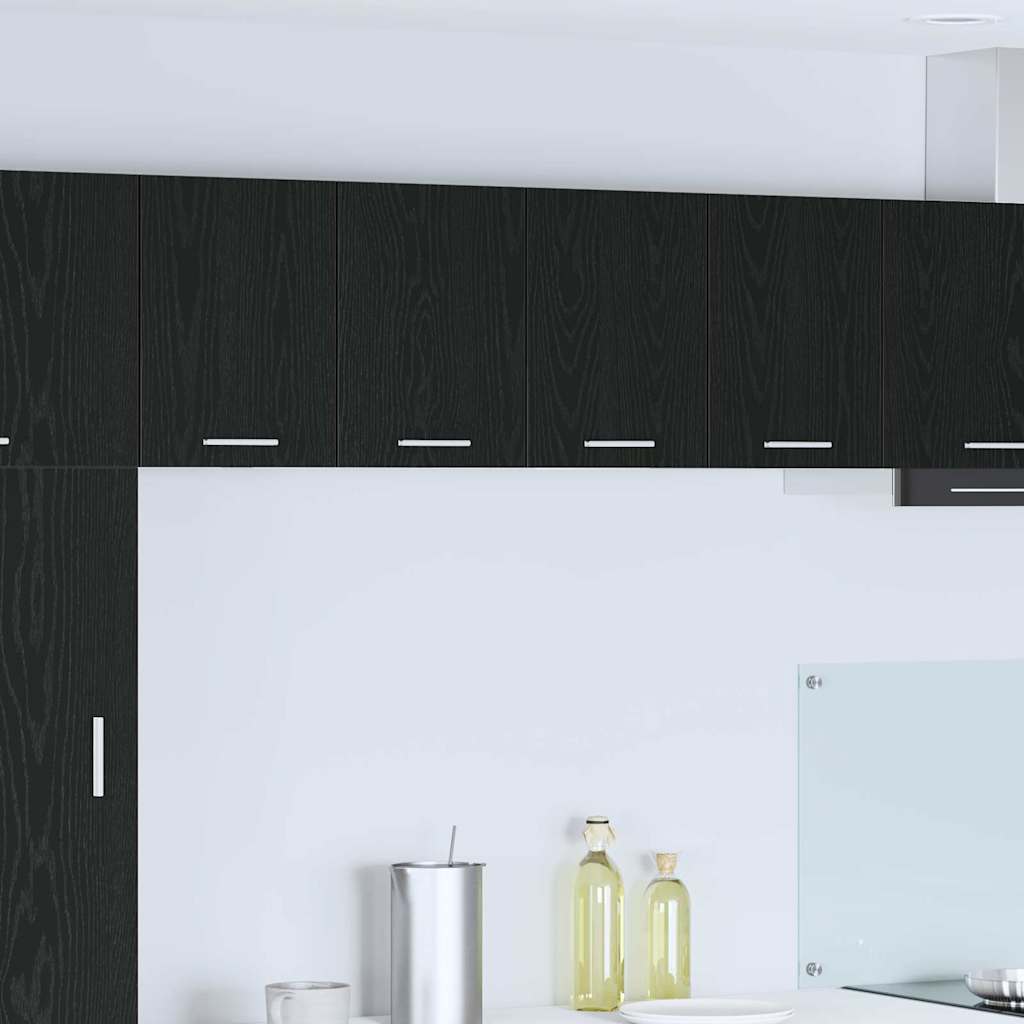 Armadio pensile con porta Rovere Nero e Bianco 60 x 31 x 40 cm