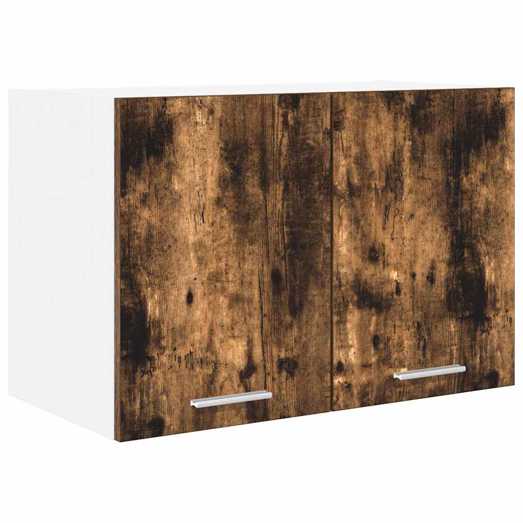 Armadio pensile con porta 2 pcs Rovere Affumicato e Bianco