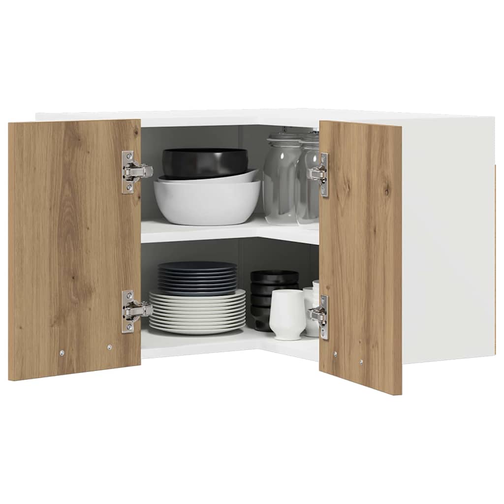 Armadio pensile Rovere Artigiano e Bianco 57 x 57 x 40 cm
