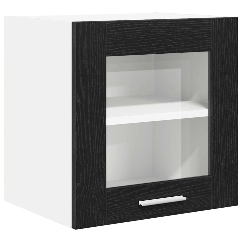 Armadio pensile con porta 2 pcs Rovere Nero 40 x 31 x 40 cm