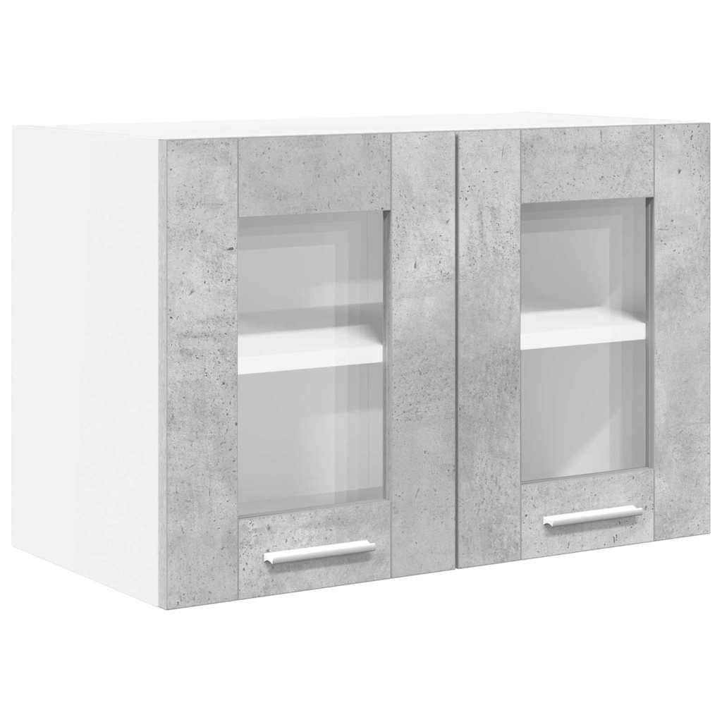 Armadio pensile con porta 2 pcs Grigio cemento 60 x 31 x 40 cm