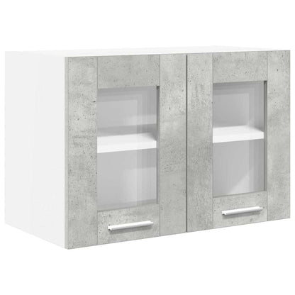 Armadio pensile con porta 2 pcs Grigio cemento 60 x 31 x 40 cm