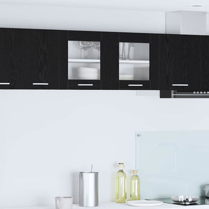 Armadio pensile con porta Rovere Nero e Bianco 80 x 31 x 40 cm