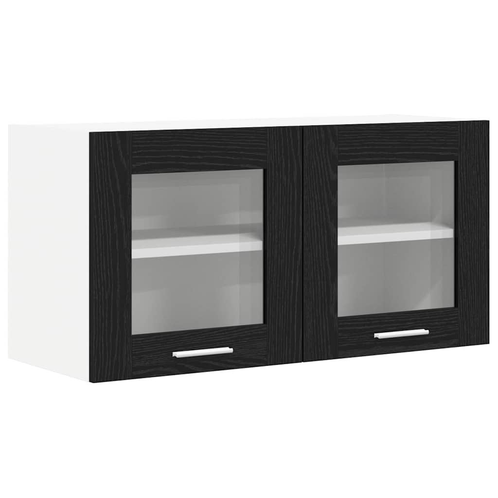 Armadio pensile con porta Rovere Nero e Bianco 80 x 31 x 40 cm