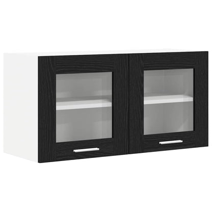Armadio pensile con porta Rovere Nero e Bianco 80 x 31 x 40 cm