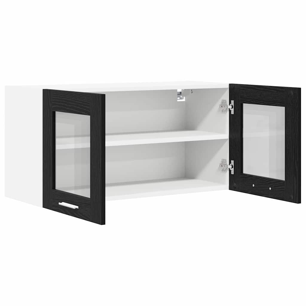 Armadio pensile con porta Rovere Nero e Bianco 80 x 31 x 40 cm
