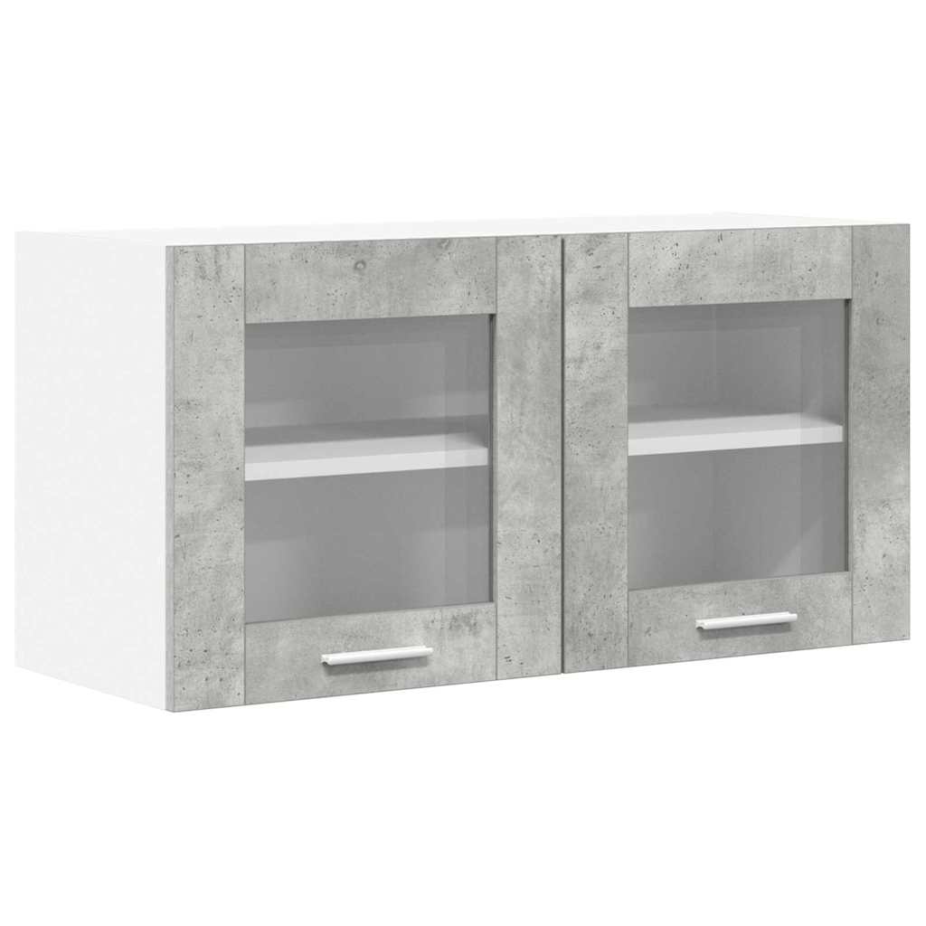 Armadio pensile Grigio Cemento e Bianco 80 x 31 x 40 cm
