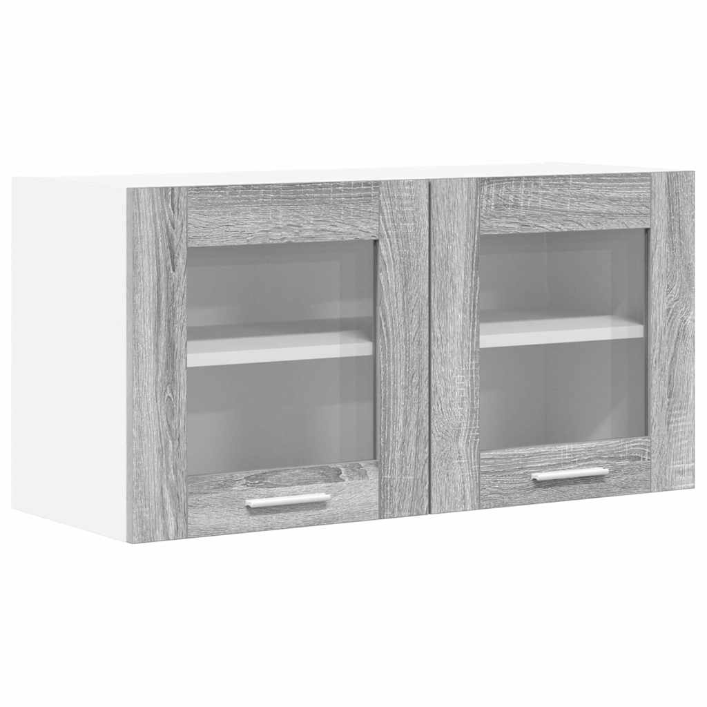 Armadio pensile Grigio Sonoma e Bianco 80 x 31 x 40 cm
