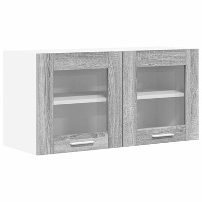 Armadio pensile Grigio Sonoma e Bianco 80 x 31 x 40 cm