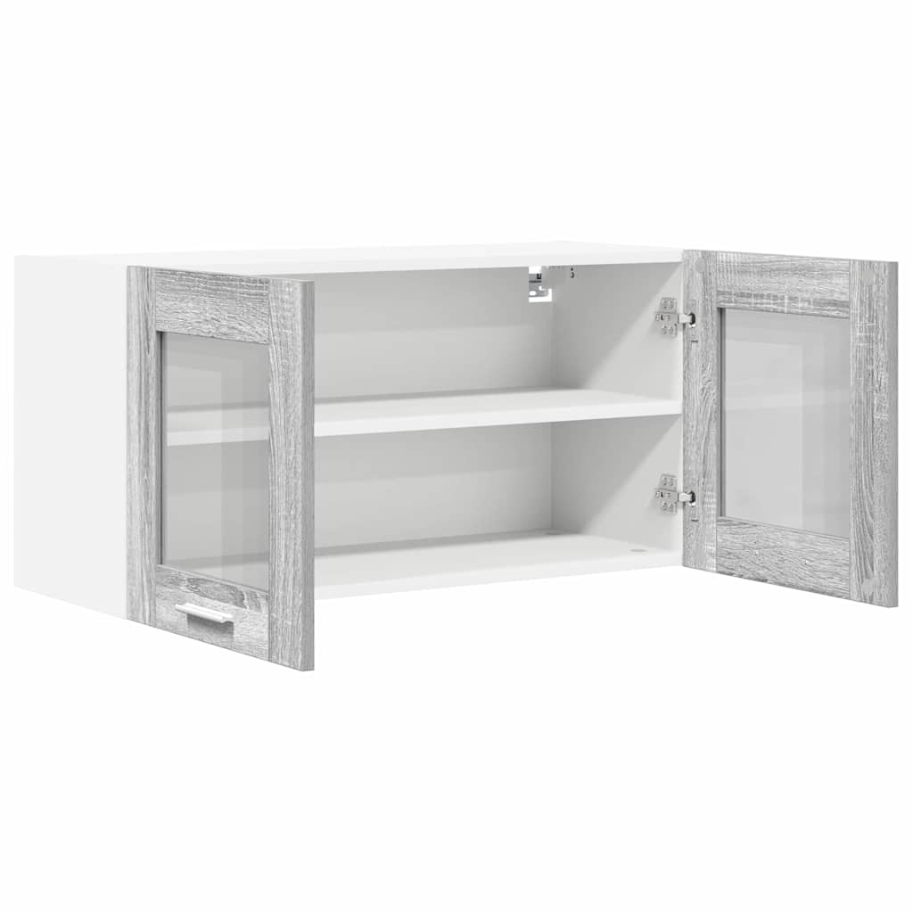 Armadio pensile Grigio Sonoma e Bianco 80 x 31 x 40 cm