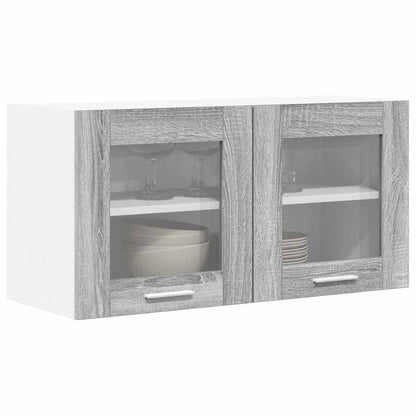 Armadio pensile Grigio Sonoma e Bianco 80 x 31 x 40 cm