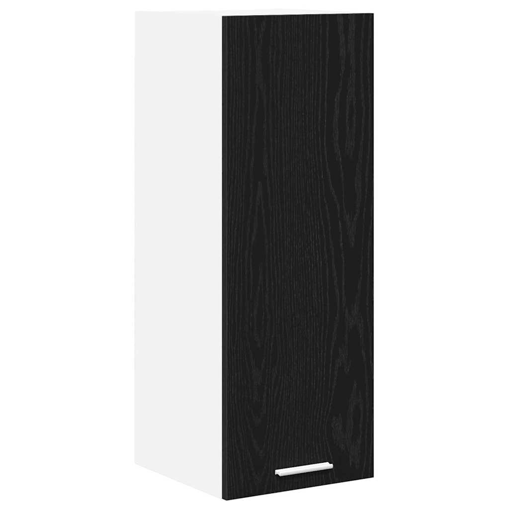 Armadio pensile con porta Rovere Nero e Bianco 30 x 31 x 80 cm