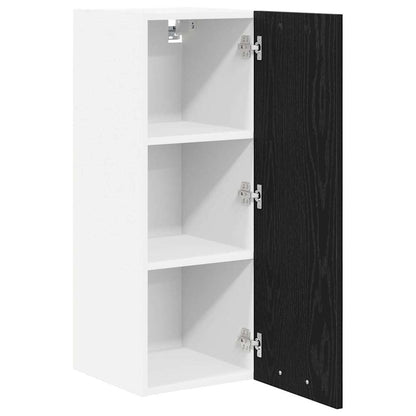 Armadio pensile con porta Rovere Nero e Bianco 30 x 31 x 80 cm