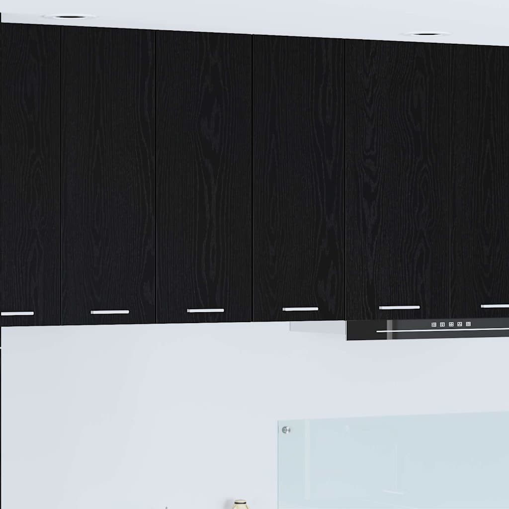 Armadio pensile 2 pcs Rovere Nero e Bianco 30 x 31 x 80 cm