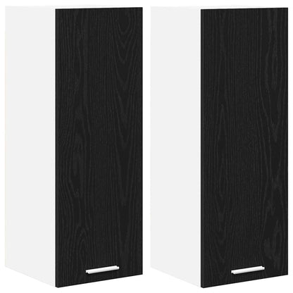 Armadio pensile 2 pcs Rovere Nero e Bianco 30 x 31 x 80 cm