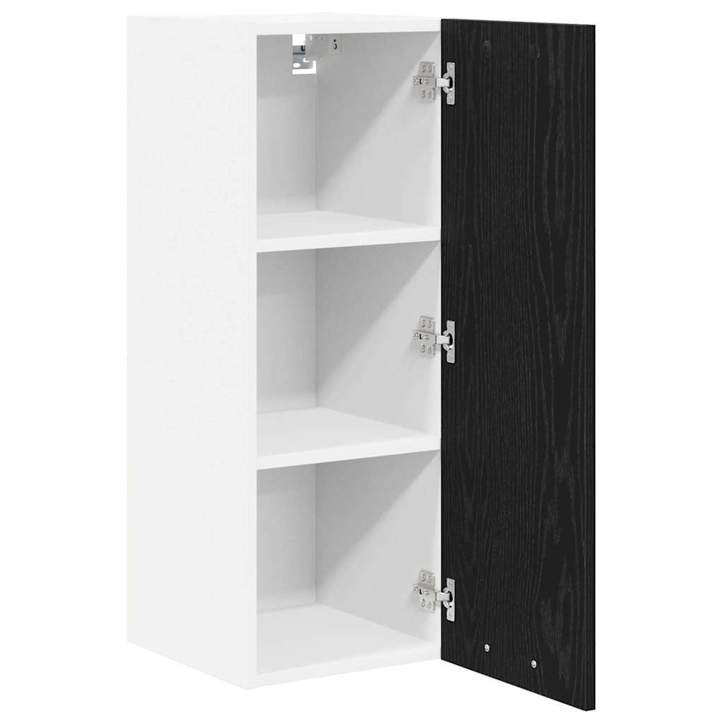 Armadio pensile 2 pcs Rovere Nero e Bianco 30 x 31 x 80 cm