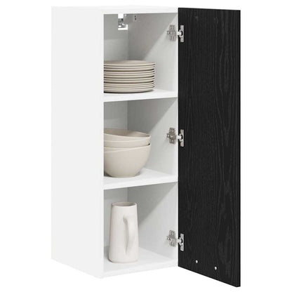Armadio pensile 2 pcs Rovere Nero e Bianco 30 x 31 x 80 cm