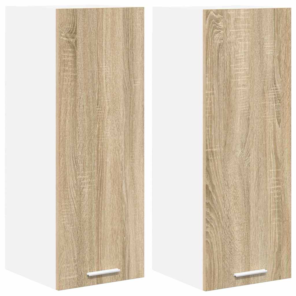 Armadio pensile 2 pcs Quercia Sonoma e Bianca 30 x 31 x 80 cm