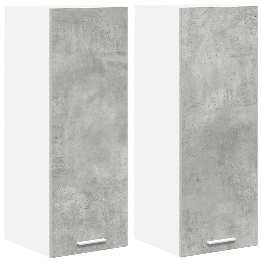 Armadio pensile 2 pcs Grigio Cemento e Bianco 30 x 31 x 80 cm